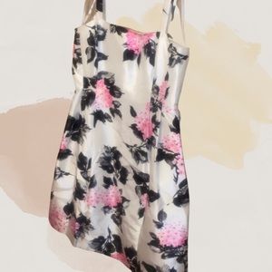 Jessica Howard Floral Cocktail Dress 14 White Pink Black